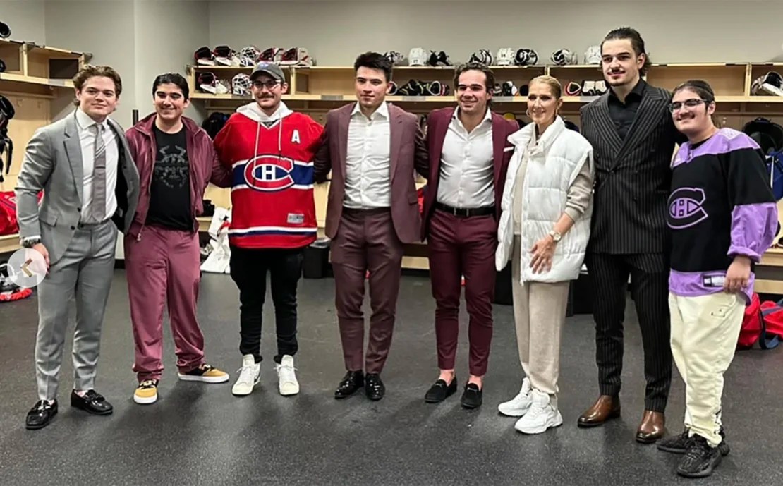 Celine Dion visited the Montreal Canadiens after their game against the Vegas Golden Knights.  (Celendion/Instagram)