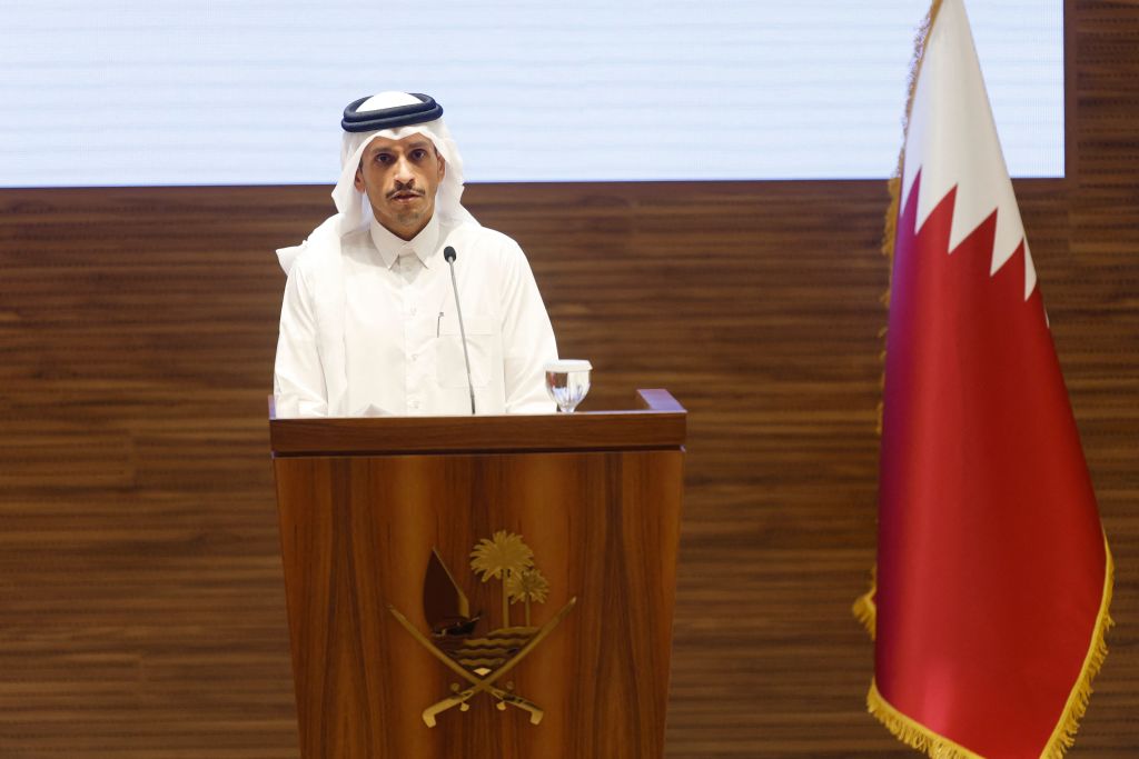 El primer ministro y ministro de Relaciones Exteriores de Qatar, Mohammed bin Abdulrahman al-Thani (Crédito: KARIM JAAFAR/AFP via Getty Images)