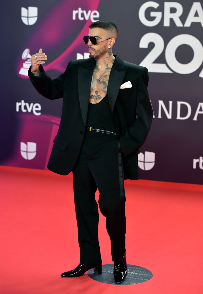 SEVILLE, SPAIN - NOVEMBER 16: Rauw Alejandro attends the 24th Annual Latin GRAMMY Awards at FIBES Conference and Exhibition Centre on November 16, 2023 in Seville, Spain. (Photo by Juan Naharro Gimenez/Getty Images)