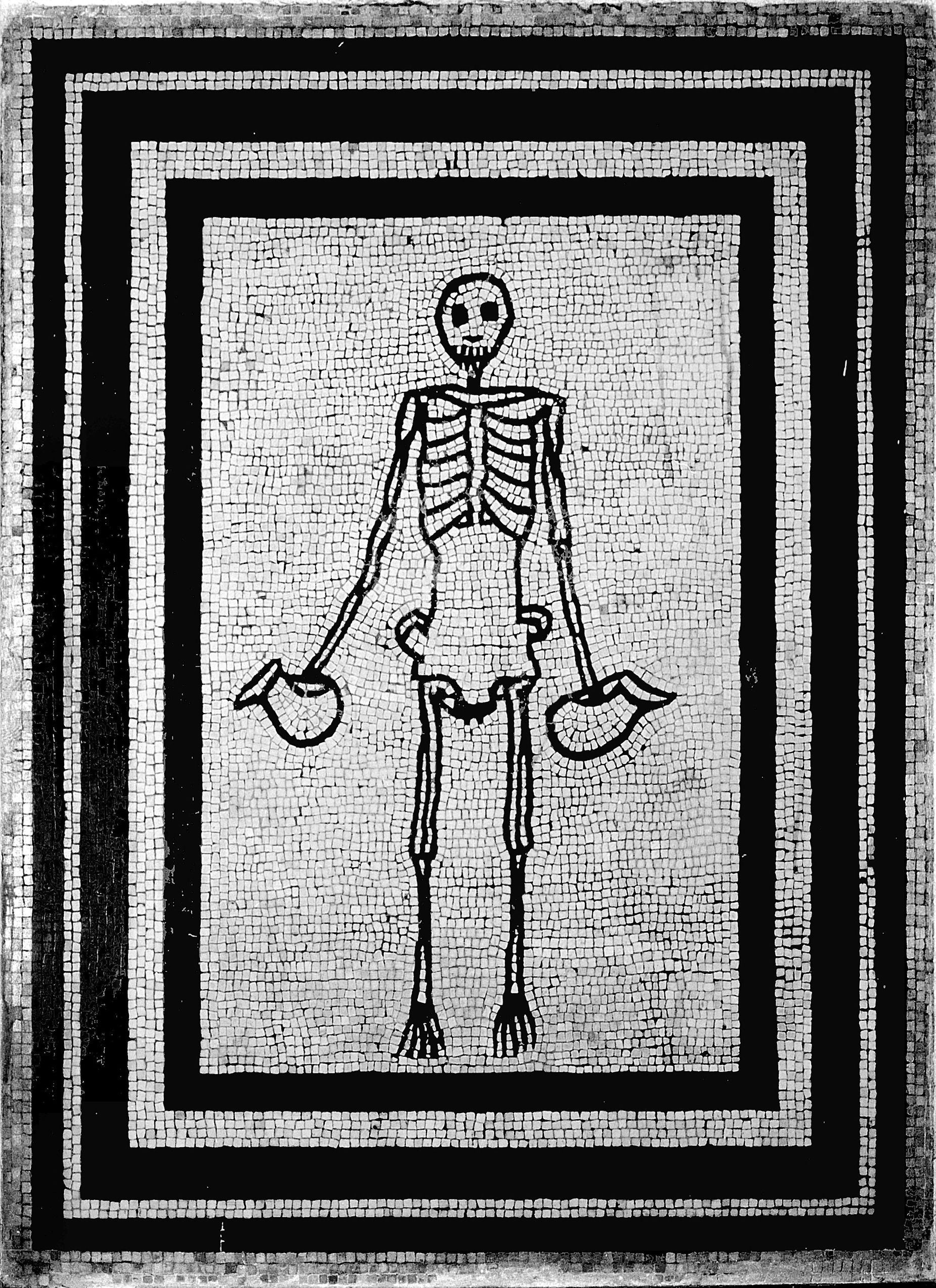 mosaico esqueleto roma