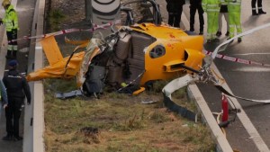 Un helicóptero se estrelló en una autopista de Madrid