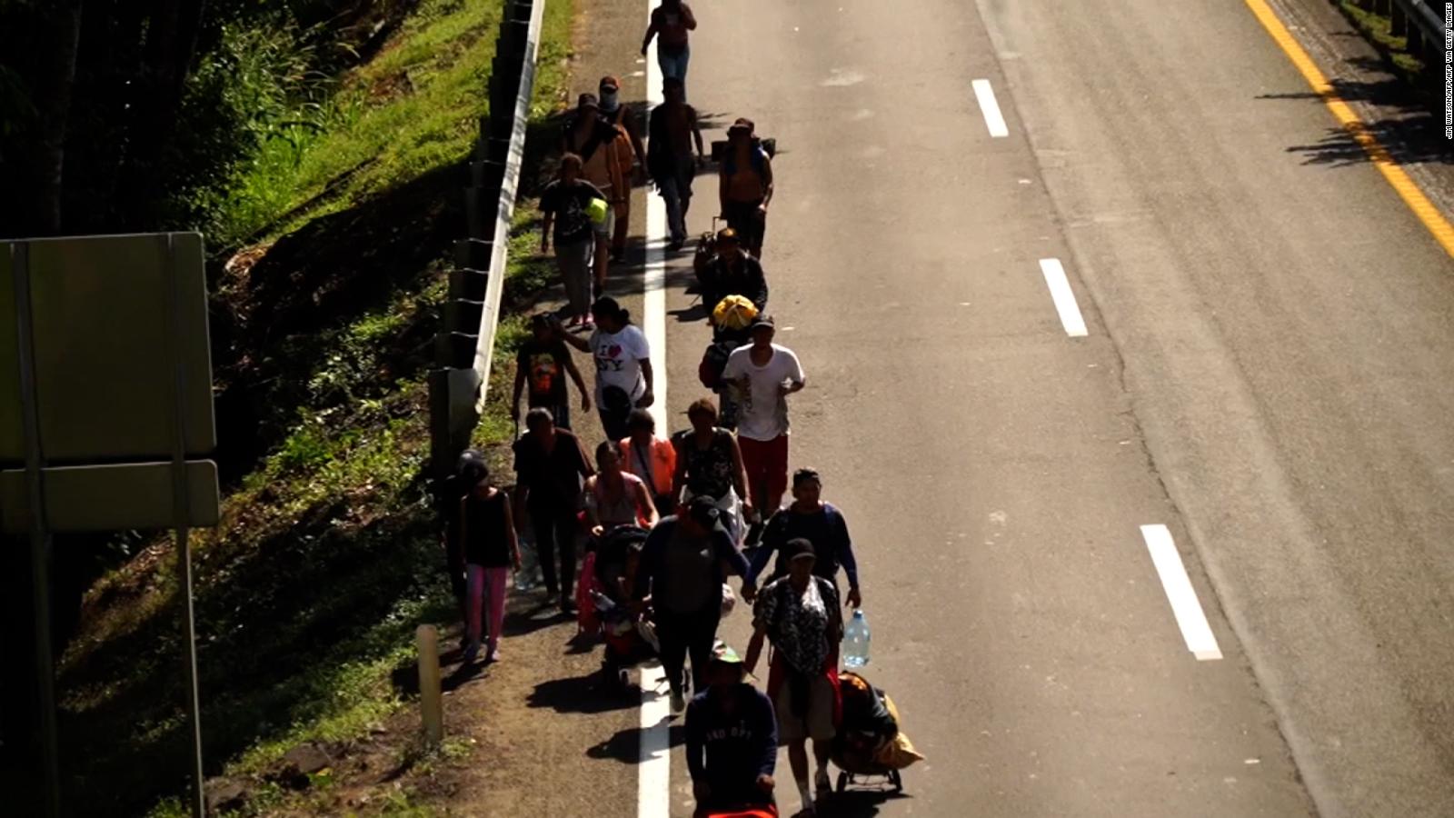 Caravana de migrantes en M xico se moviliza hacia la frontera norte con el objetivo de llegar a Estados Unidos