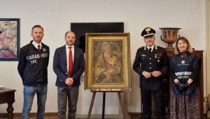 El cuadro del siglo XV atribuido a Sandro Botticelli fue recuperado por la Unidad de Protección del Patrimonio Cultural de los Carabinieri de Nápoles. (Carabinieri para la Protección del Patrimonio Cultural)