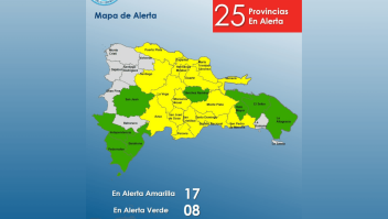 Provincias en alerta en República Dominicana. Crédito: Centro de Operaciones de Emergencias