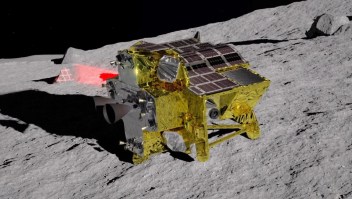 La ilustración de un artista muestra cómo se verá el módulo de aterrizaje SLIM en la superficie lunar. (Foto: JAXA).