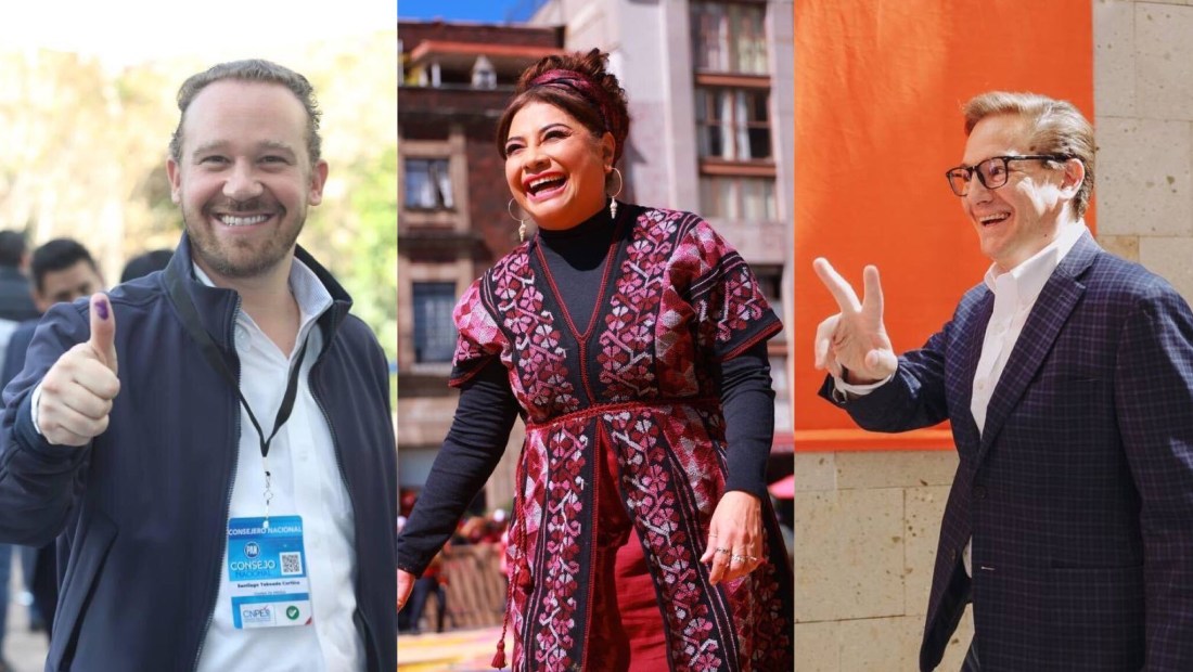 Santiago Taboada, Clara Brugada y Salomón Chertorivski. (Crédito: fotos de las cuentas oficiales de X de los precandidatos a jefe de gobierno)