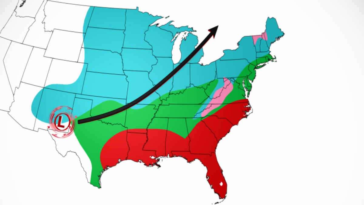 Badai musim dingin yang sangat kuat akan melanda Amerika Serikat bagian barat daya dan timur laut.