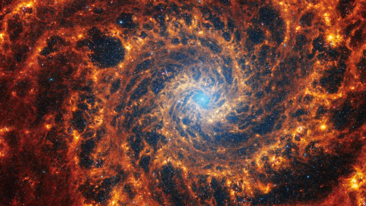 Millions of stars shine in an unprecedented image of spiral galaxies obtained by the Webb Telescope