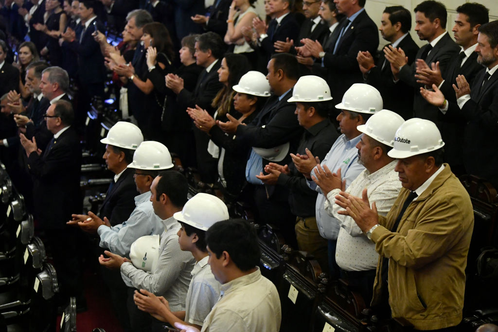 La despedida de los mineros chilenos a Sebastián Piñera
