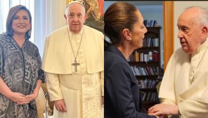 Las candidatas presidenciales de México se reúnen con el papa Francisco en el Vaticano. (Crédito: cuentas de X @XochitlGalvez y @Claudiashein)