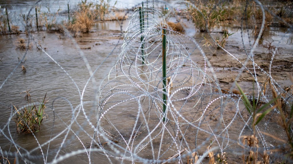 Barbed wire near the Rio Grande