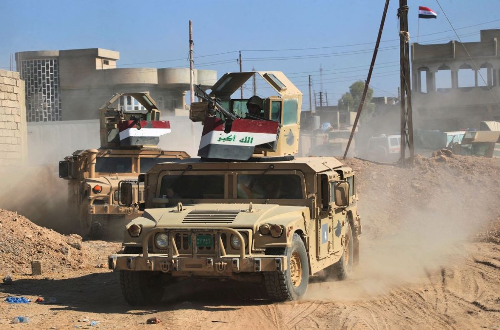 Las fuerzas iraquíes y Hashed Al-Shaabi (Unidades de Movilización Popular) en una foto de archivo. (AHMAD AL-RUBAYE/AFP via Getty Images)