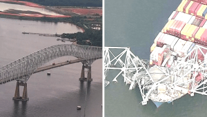 El antes y el después del puente que colapsó en Baltimore