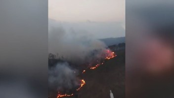 Incendio forestal en el Parque Nacional La Tigra, en Honduras.