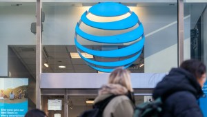 An AT&T store in New York, US, on Tuesday, Jan. 2, 2024. (Jeenah Moon/Bloomberg/Getty Images)