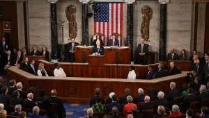 El presidente Joe Biden pronuncia el discurso sobre el Estado de la Unión el jueves. (Mandel Ngan/AFP/Getty Images)
