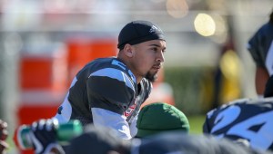 Blaise Taylor durante el juego NFLPA Collegiate Bowl de 2018 en el Rose Bowl en Pasadena, California. Jordon Kelly/Icon Sportswire/AP/Archivo