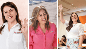Margarita González Saravia, Lucy Meza y Jessica Ortega de la Cruz, candidatas a gobernadora en Morelos.