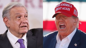 El presidente de México, Andrés Manuel López Obrador, y el expresidente de EE.UU. Donald Trump en eventos en marzo de 2024. (Crédito: Hector Vivas/Getty Images y KAMIL KRZACZYNSKI/AFP vía Getty Images)