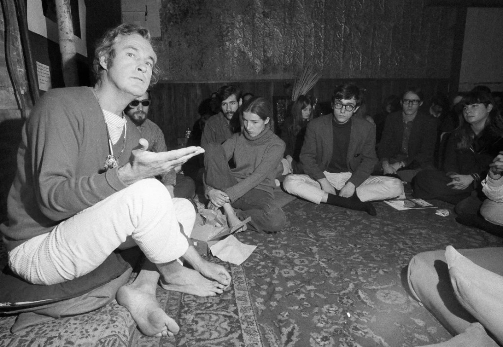 Dr.  Timothy Leary speaks about LSD at the League for Spiritual Discovery, April 7, 1967, in New York.  (Photo: Eddie Adams/AP).
