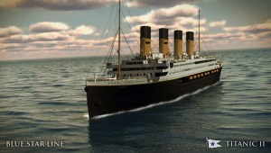 El presidente de Blue Star Line, Clive Palmer, está decidido a hacer realidad sus sueños del Titanic II, como se ve en esta captura de pantalla de una animación. (Cortesía: de la línea Blue Star).