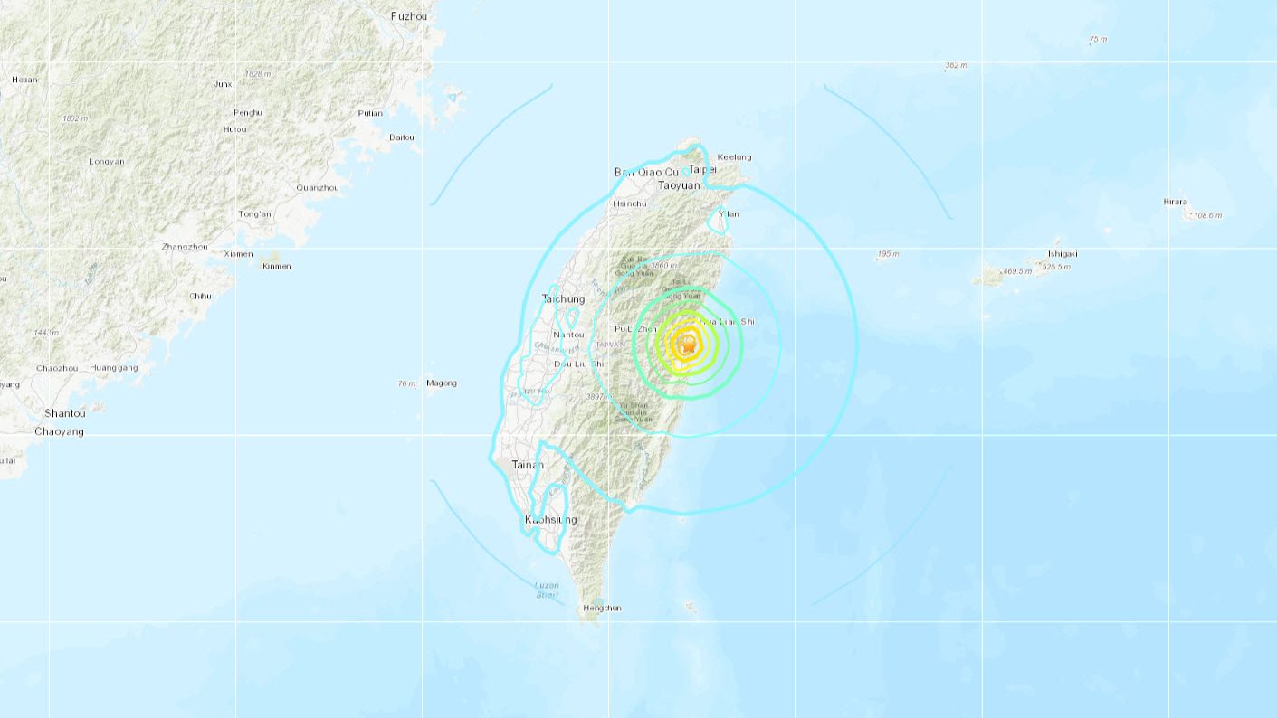 sismo de magnitud 6,1 sacude la costa este de taiwán