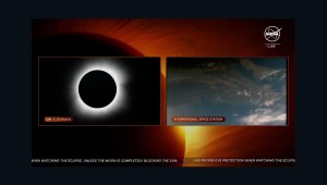 Astronautas captan el eclipse solar desde el espacio