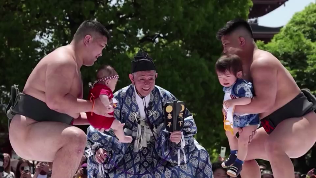 Mira estos combates de sumo entre bebés