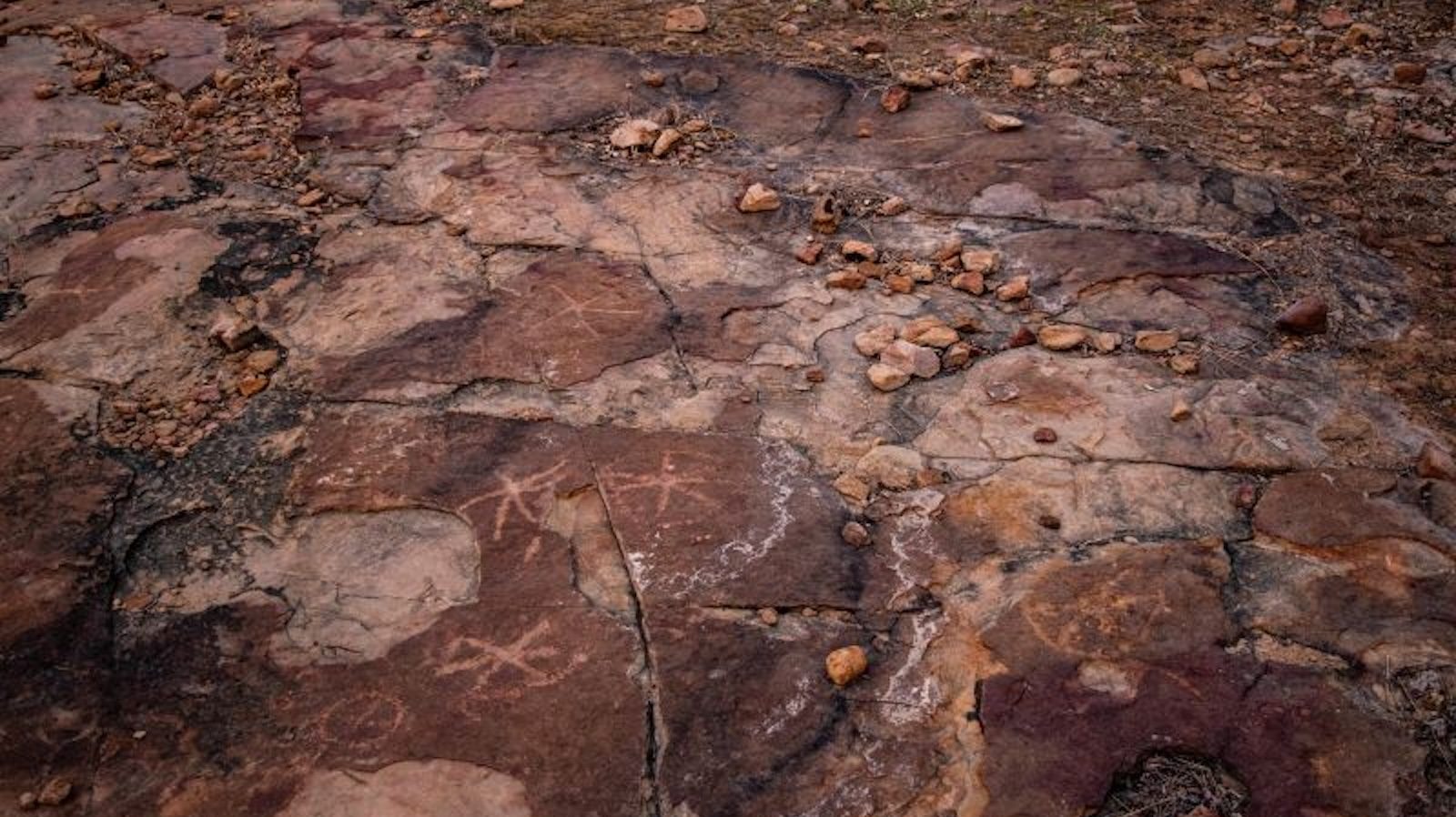 Mysterious symbols found near footprints shed light on ancient humans' knowledge of dinosaurs, scientists said