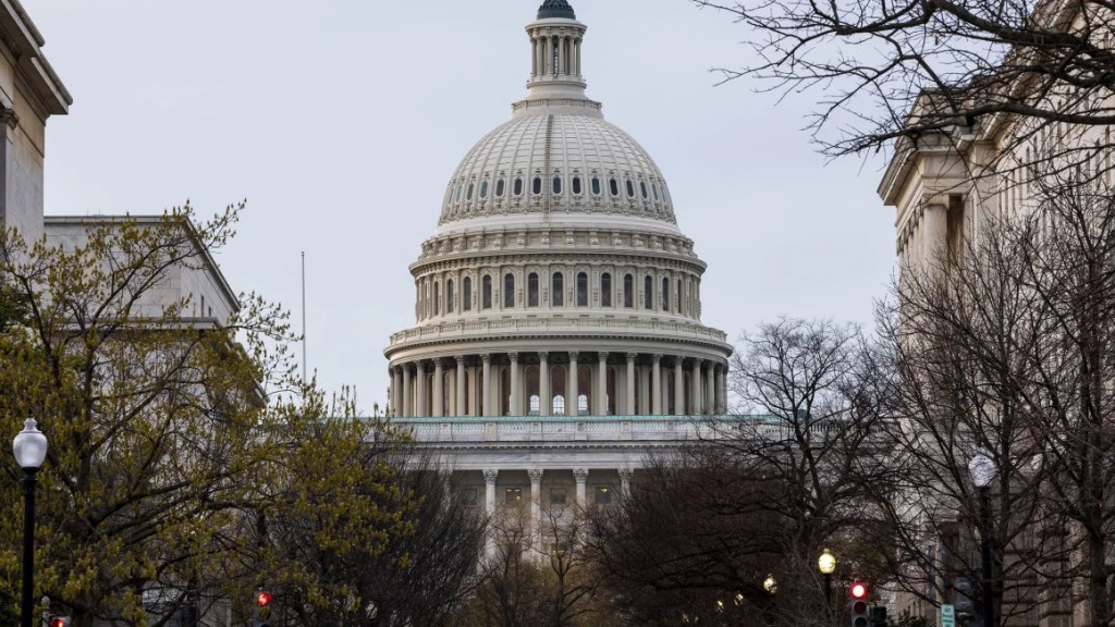 El edificio del Capitolio de EE.UU. en la ciudad de Washington, el 28 de marzo de 2024. (Crédito: Francis Chung/POLITICO/AP)