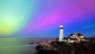 Una foto de larga exposición muestra la aurora boreal sobre Portland, Maine, el 10 de mayo. (Crédito: cortesía de Benjamin Williamson)
