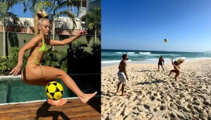 Mira los trucos de Alisha Lehmann en una playa de Brasil