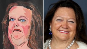 La multimillonaria australiana Gina Rinehart quiere que se retire un retrato suyo de una exposición de la Galería Nacional de Australia. (Crédito: wantja Arts/Vincent Namatjira/Copyright Agency/Getty Images)