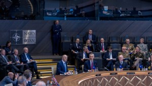 El secretario general de la OTAN, Jens Stoltenberg, habla durante la reunión del Consejo OTAN-Ucrania el segundo día de la reunión de Ministros de Asuntos Exteriores de la OTAN el 4 de abril de 2024 en Bruselas, Bélgica. (Foto: Omar Habana/Getty Images).