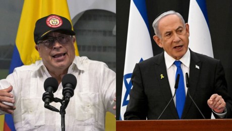 El presidente de Colombia, Gustavo Petro, y el primer ministro de Israel, Benjamin Netanyahu. (Crédito: imagen creada con fotos de JOAQUIN SARMIENTO/AFP vía Getty Images y DEBBIE HILL/POOL/AFP vía Getty Images)