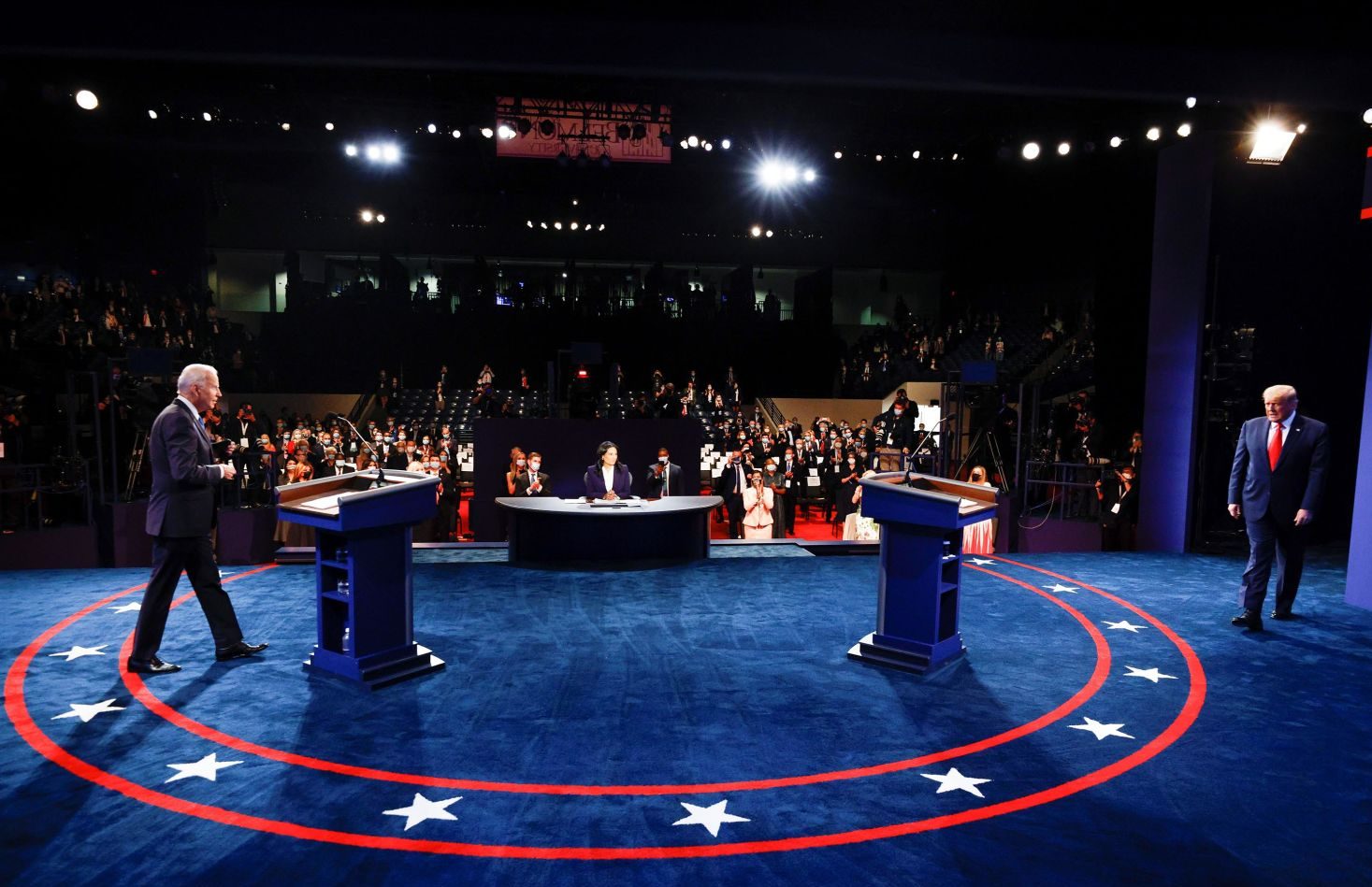 <strong>Candidatos a la presidencia de Estados Unidos 2020 por el debate. Foto: Reuters</strong>   