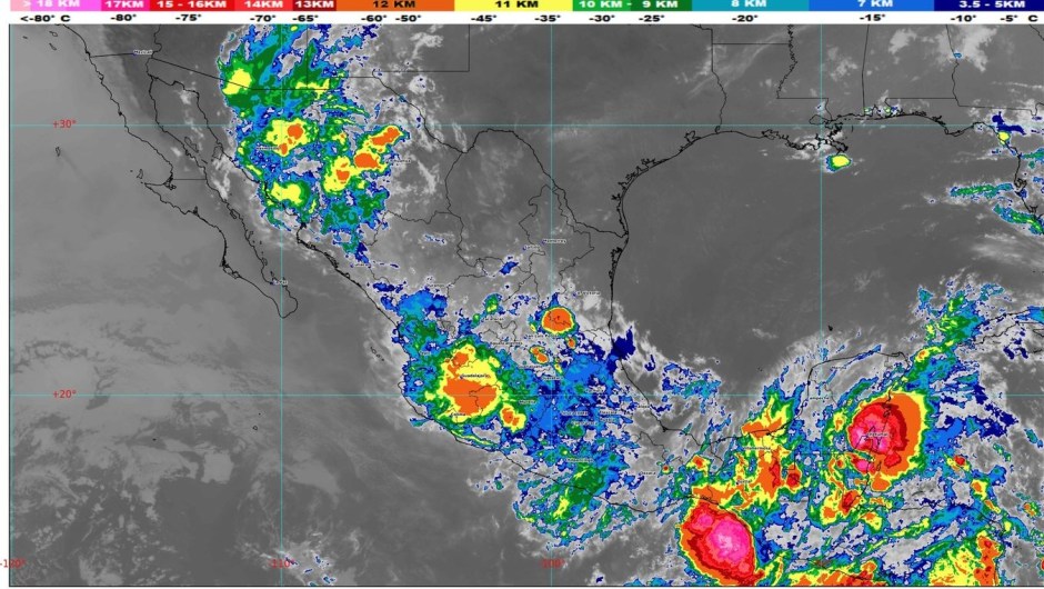 Imagen satelital de México. Servicio Meteorológico Nacional