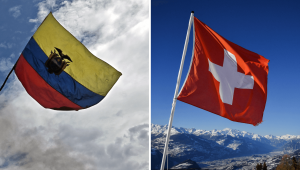 Banderas de Ecuador y Suiza. (Crédito: Getty Images)
