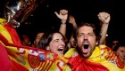 Festejos en España tras vencer a Inglaterra y ganar su cuarta Eurocopa