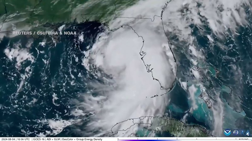 Debby sobre Florida. Foto: NOAA