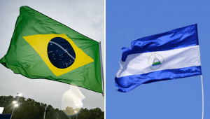 Banderas de Brasil y Nicaragua. (Crédito: Getty Images)