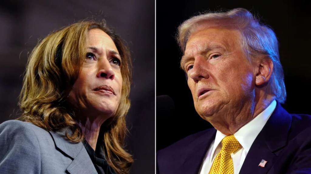 La vicepresidenta de Estados Unidos, Kamala Harris, y el expresidente de EE.UU. Donald Trump. (Crédito: Reuters, Getty Images)