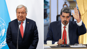 El secretario general de la ONU, Antonio Guterres, con Nicolás Maduro. (Crédito: Getty Images)