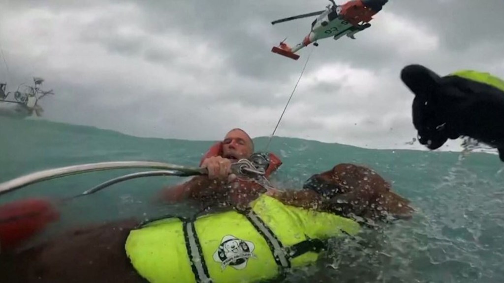 Heroico rescate de un perro y su dueño tras el devastador paso de Helene