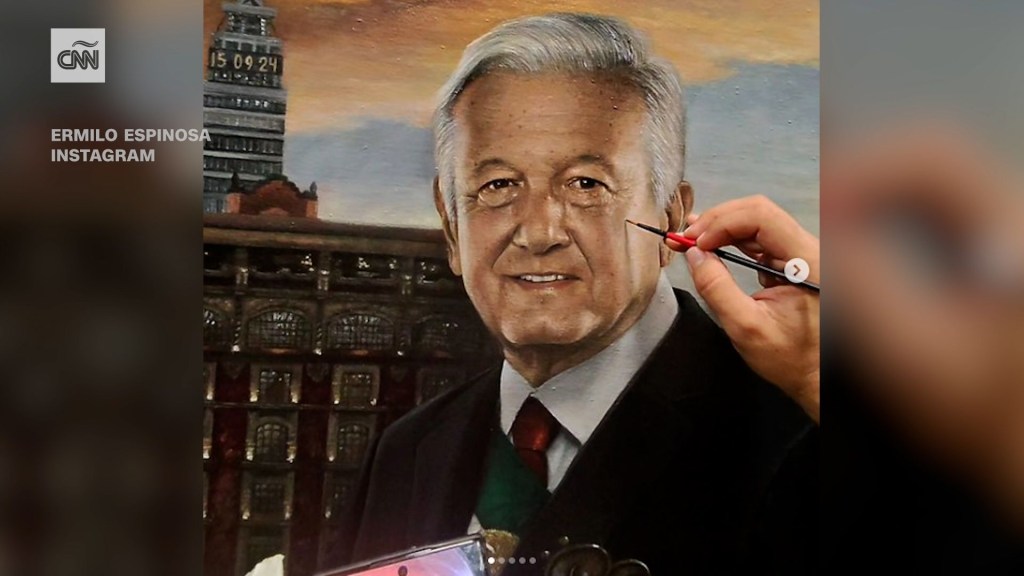 Mira el retrato de AMLO que develó en la galería de los presidentes en Palacio Nacional