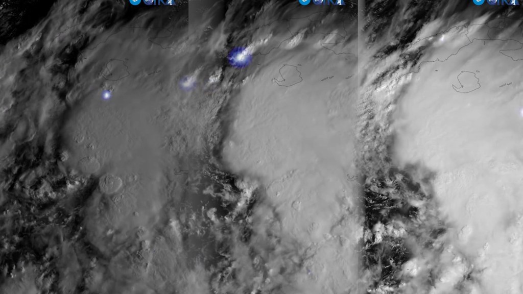 Así se ven los rayos y la actividad de la tormenta tropical Helene