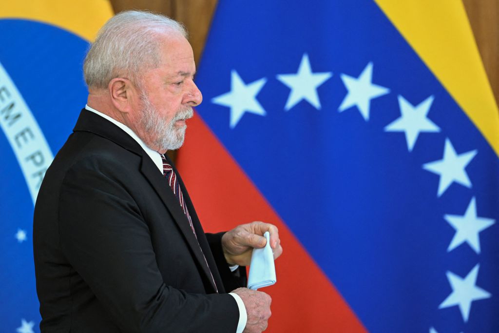 Lula da Silva en una conferencia conjunta con nicolás Maduro en Brasilia, en mayo de 2023 (Evaristo Sa/AFP via Getty Images)