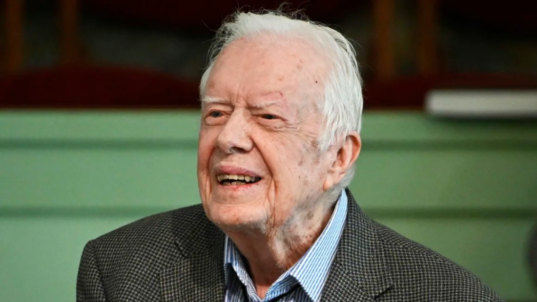 El expresidente Jimmy Carter enseña escuela dominical en la Iglesia Bautista Maranatha en Plains, Georgia, en 2019. John Amis/AP/Archivo