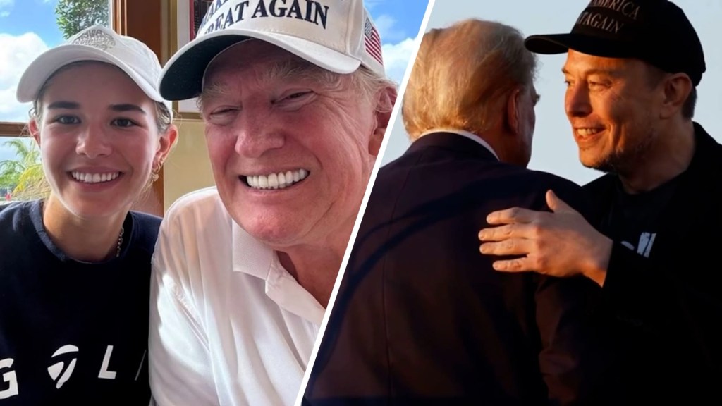 Video: La familia Trump y Elon Musk pasan el domingo juntos jugando al golf