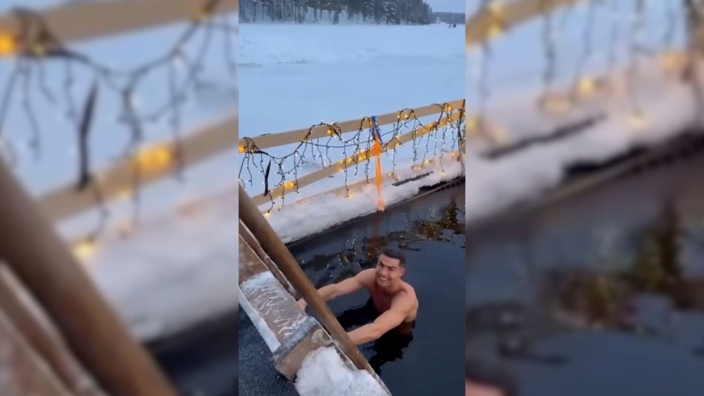 Cristiano Ronaldo se metió a -20°C en una piscina en Finlandia